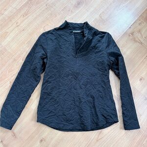 Snoskins Black Textured Jacquard Swirl Pattern funnel neck